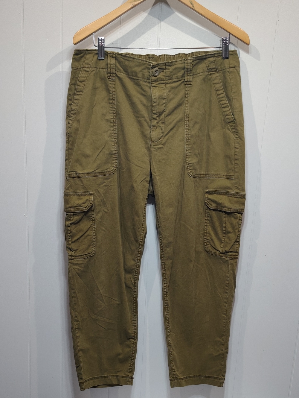 Old Navy High Rise Olive Green Street Cargo Pants Size Large Utility